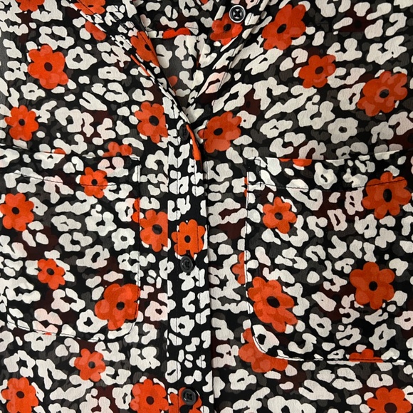 Banana Republic Poppy Flowers Floral Print Sleeveless Blouse Flowy Lightweight - Picture 3 of 11